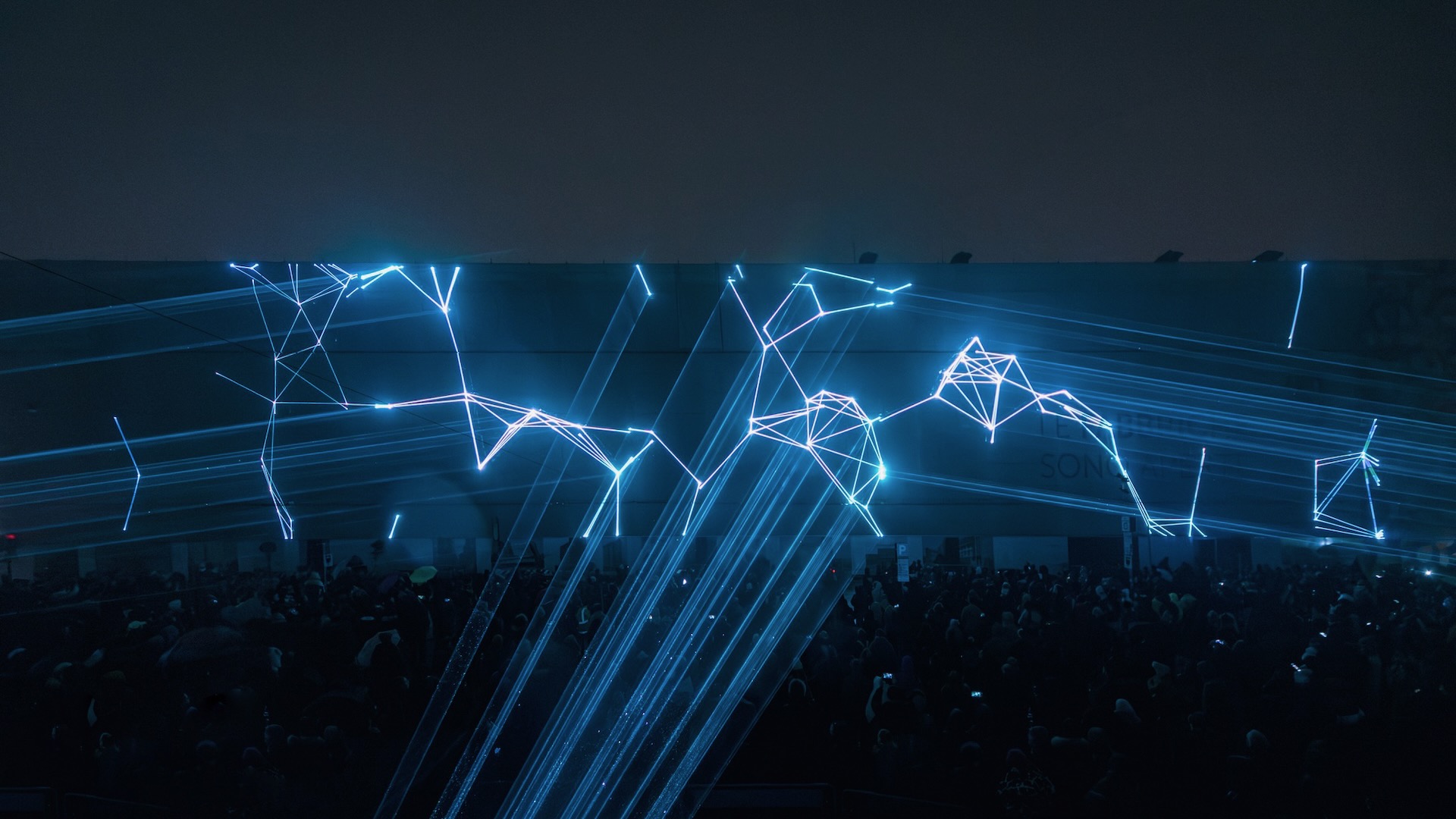 specific Monolake laser AV show in Modena, NYE 2023
